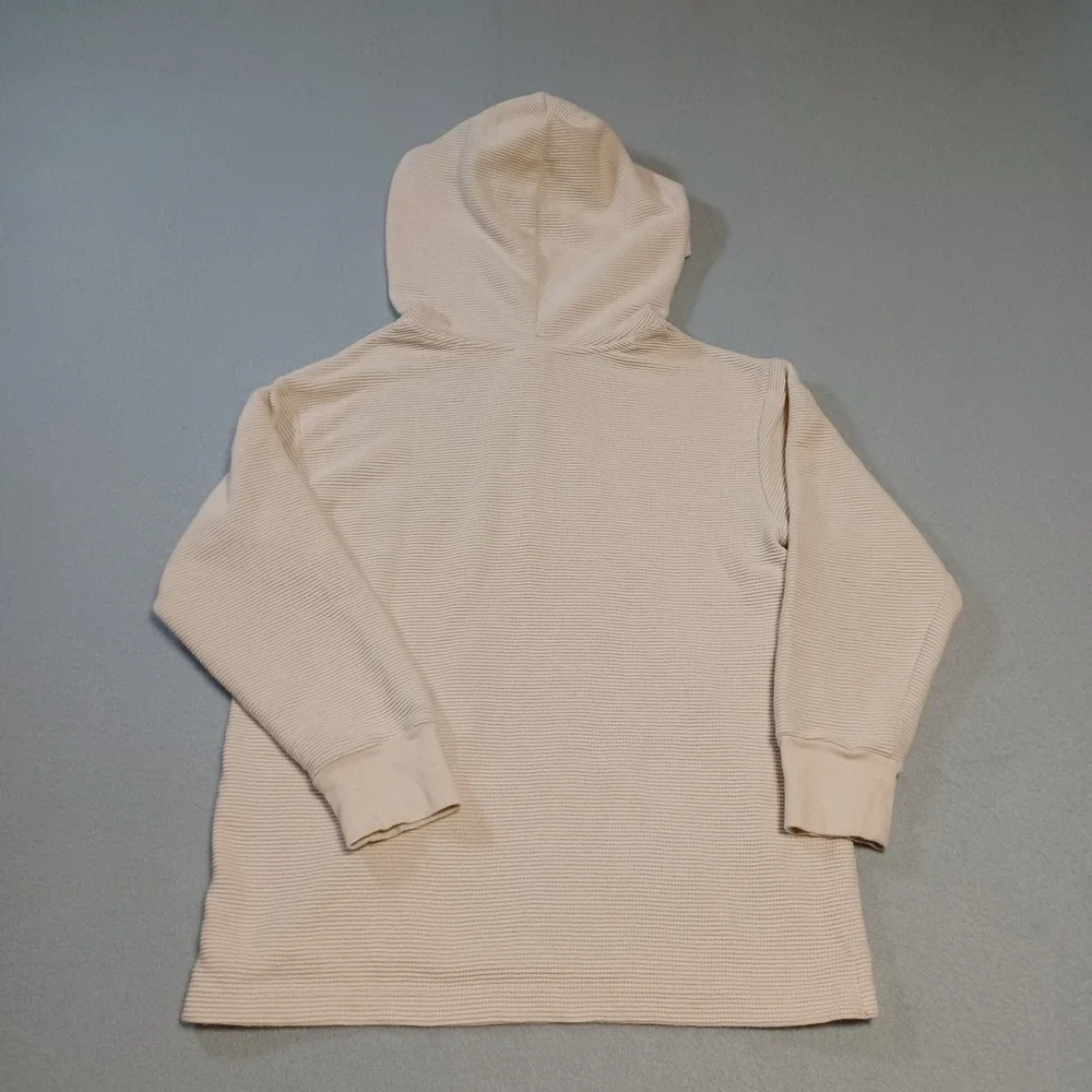 Wonder Nation Boys Beige Ribbed Hoodie‎ S 6-7 Long Sleeve Pullover WM18816A-0422